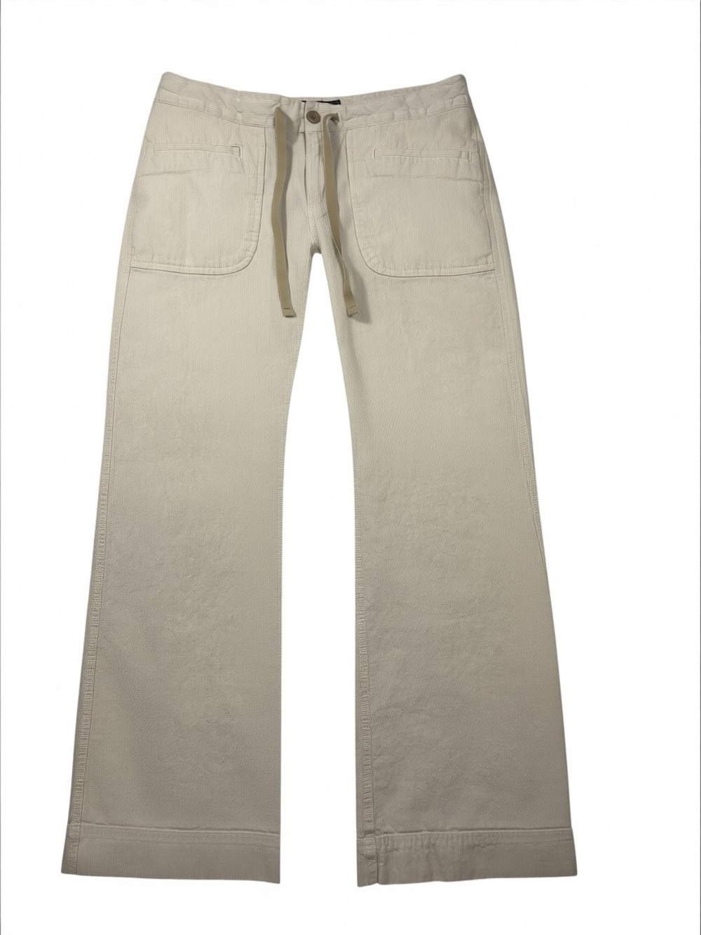 The North Face Women’s Beige Pin Striped Linen Cotton Wide Leg Pants